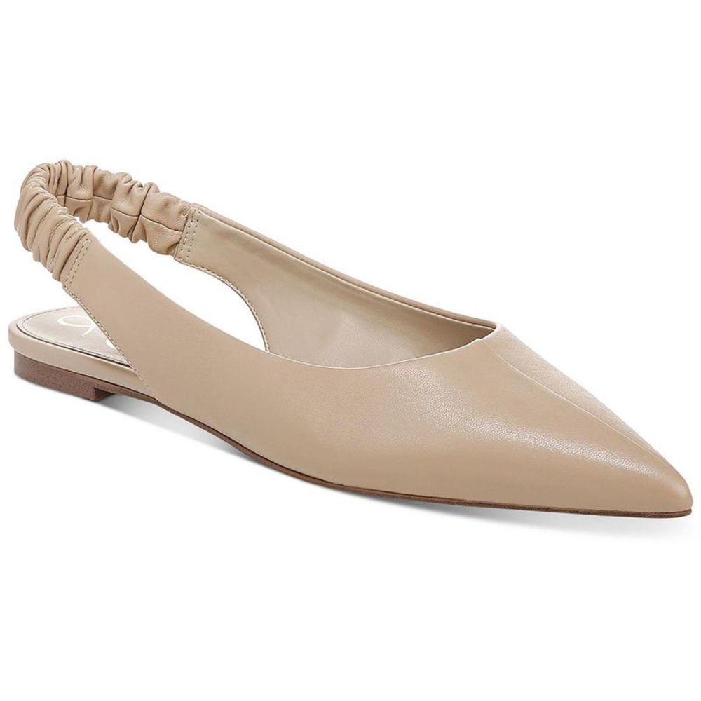 Sam Edelman Womens Whitney Beige Leather Slip On Flats Slingbacks Shoes …